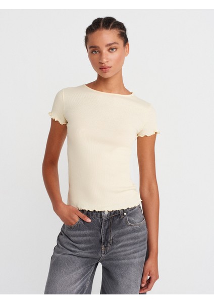 31935 Kısa Kollu T-Shirt-Açık Sarı