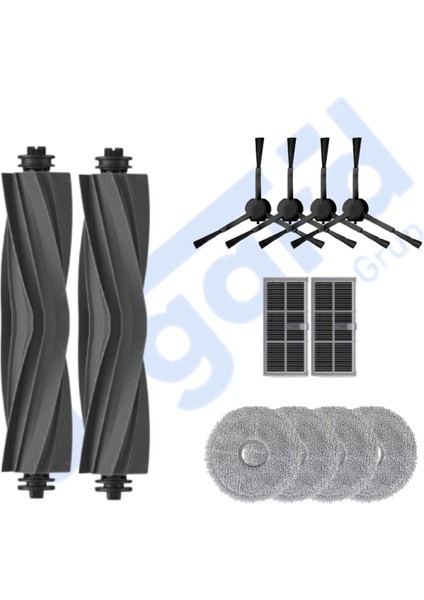 Dreame X30PRO-L10S Pro ULTRA-X30 Ultra Uyumlu 2 Ana Fırça 4 Yan Fırça 2 Filtre 4 Mop