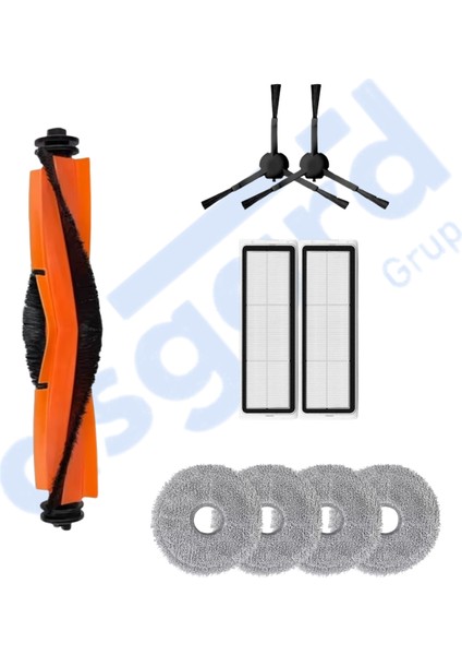 Dreame X20 MAX-X20 Pro Uyumlu 1 Ana Fırça 2 Yan Fırça 2 Filtre 4 Mop