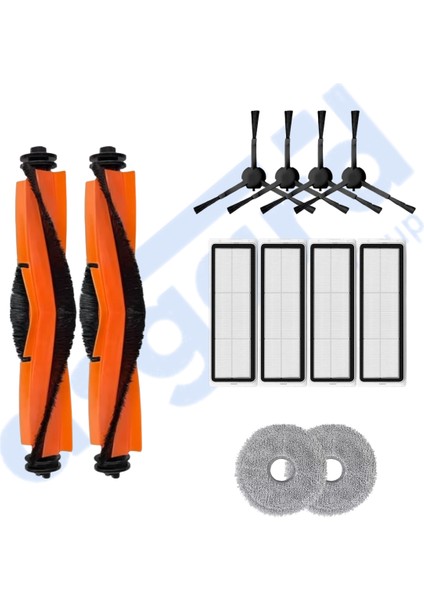 Dreame X20 MAX-X20 Pro Uyumlu 2 Ana Fırça 4 Yan Fırça 4 Filtre 2 Mop