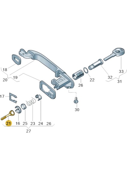 Vw Polo Hb 1994-2000 Ön Kapı Şifre Eksantrik Çubuğu 6N0837223A