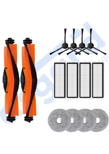Dreame X20 MAX-X20 Pro Uyumlu 2 Ana Fırça 4 Yan Fırça 4 Filtre 4 Mop