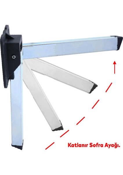 Metal Sofra Ayağı 25 cm Plastik Siyah Taban Katlanır Yer Sofrası Sini Altı Mobilya Ayak Sehpa Masa