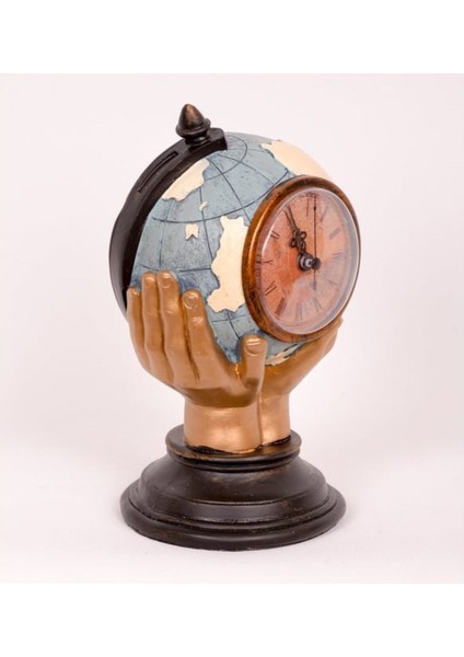 Mavi Dünya Şeklinde Antik Masa Saati, Ev ve Ofis Dekoru, Şık ve Renkli Tasarım fiyatları