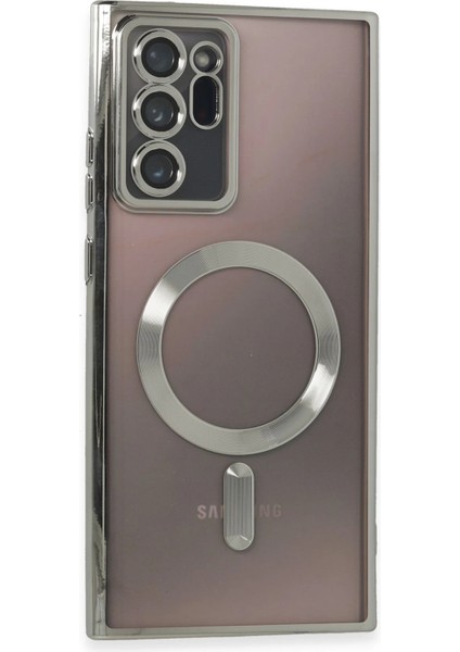 Samsung Galaxy Note 20 Ultra Kılıf Kross Magneticsafe Kapak - Gümüş Ynsmr