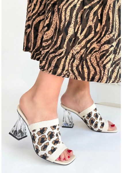 Evra Çita Triko Topuklu Terlik