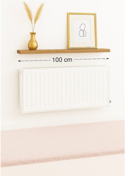 100 cm Safir Meşe Mdf Petek Üstü Raf Gizli Montaj Ahşap Duvar Rafı