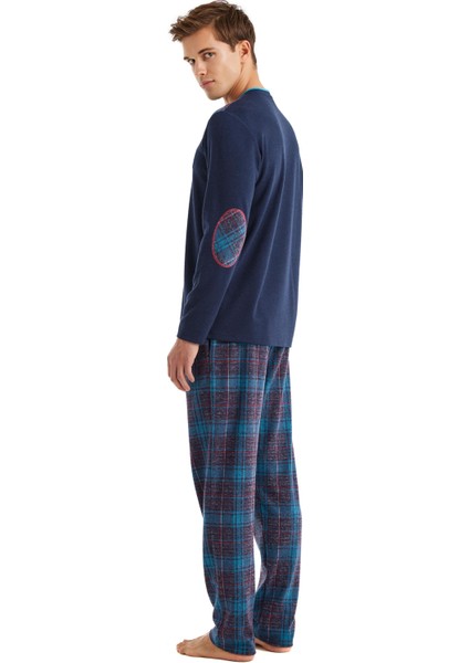 Erkek V Yaka Uzun Kol Lacivert Pijama Takım C6T0N6O04 fiyatları