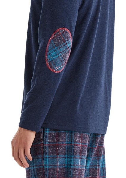 Erkek V Yaka Uzun Kol Lacivert Pijama Takım C6T0N6O04 modelleri