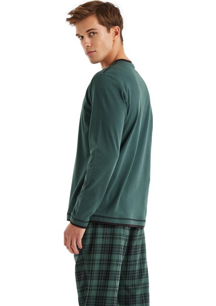 Erkek Uzun Kol Yeşil Pijama Takım C7T8N5O04 fırsatları