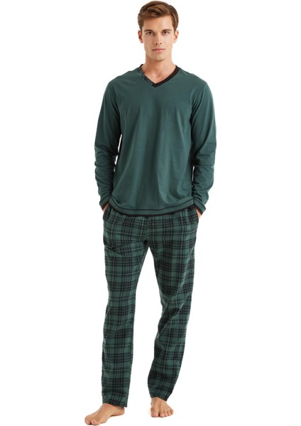 Erkek Uzun Kol Yeşil Pijama Takım C7T8N5O04 indirimleri
