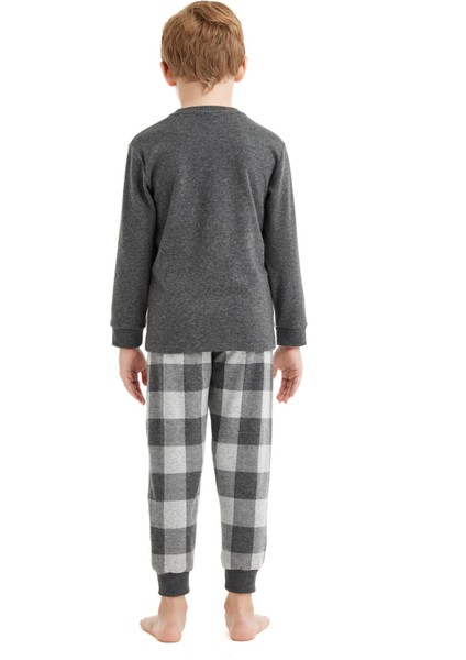 Erkek Çocuk Uzun Kol Gri Melanj Pijama Takımı C8T6N5O04 fiyatları