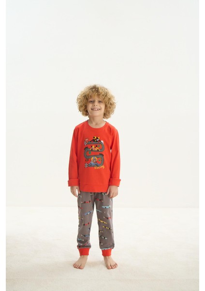 Erkek Çocuk Uzun Kol Kırmızı Pijama Takım C1T4N7O8 fiyatları