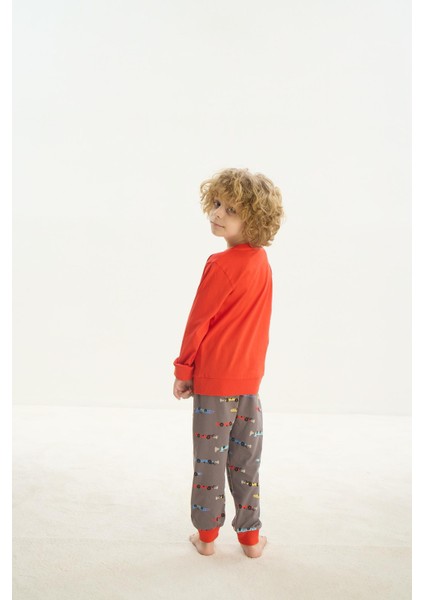 Erkek Çocuk Uzun Kol Kırmızı Pijama Takım C1T4N7O8 indirimleri