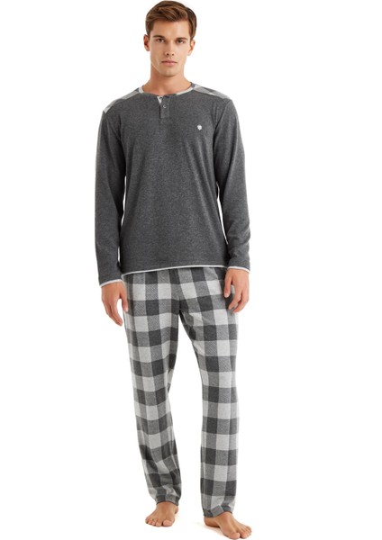 Erkek Uzun Kol Thermal Antrasit Pijama Takım C2T0N6O04 fiyatları