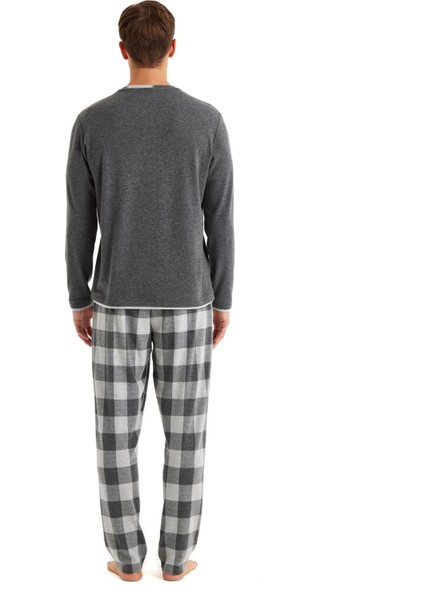 Erkek Uzun Kol Thermal Antrasit Pijama Takım C2T0N6O04 modelleri