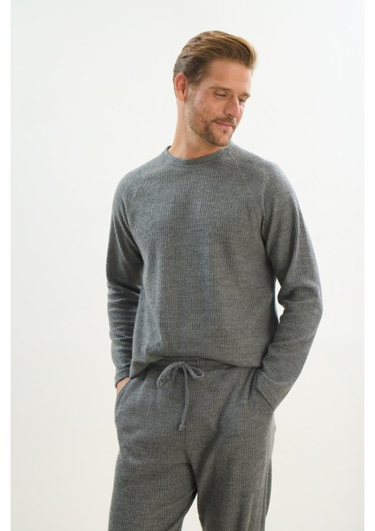 Erkek Uzun Kol Antrasit Pijama Takım C0T4N5O9 fırsatları