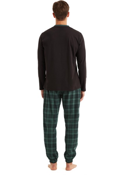 Erkek Uzun Kol Siyah %100 Pamuk Pijama Takım C6T8N5O04 fiyatları