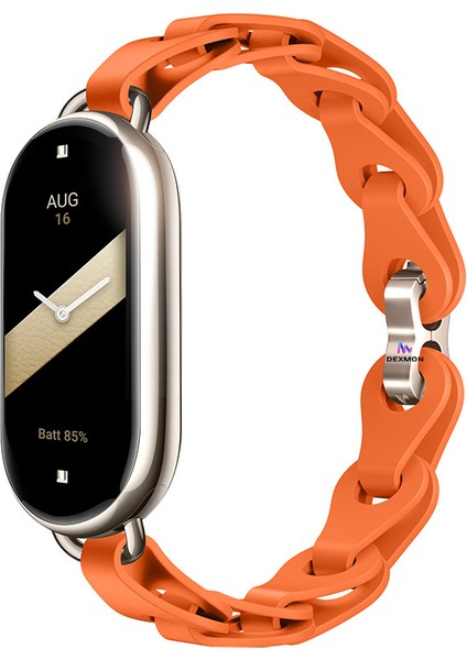 Xiaomi Mi Band 10 / Mi Band 9 / Mi Band 8 Uyumlu Silikon Kordon Bukle Örgü Tasarım Metal Pimli