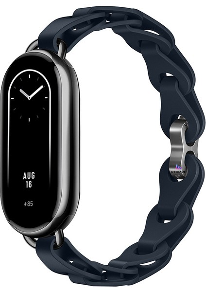 Xiaomi Mi Band 10 / Mi Band 9 / Mi Band 8 Uyumlu Silikon Kordon Bukle Örgü Tasarım Metal Pimli