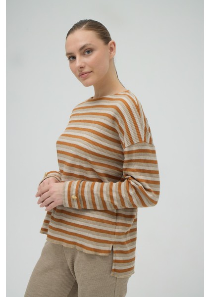 Kadın Uzun Kol Triko Taba Pijama Takım C9T2N2O12 fırsatları