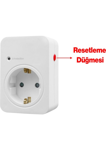 Akım & Şok Korumalı Tekli Priz Açma Kapama Düğmeli Çoçuk Korumalı Fiş 720 Joule IP20 3600 W Koruma