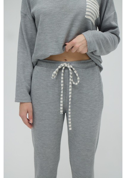 Kadın Uzun Kol Gri Melanj Pijama Takım C5T2N2O12 indirimleri