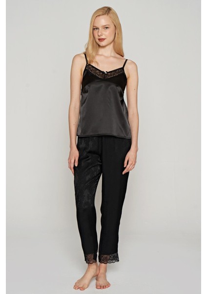 Kadın 3 Lü Dokuma Jakar Siyah Sabahlık & Pijama Takım C2T2N1O5 fırsatları