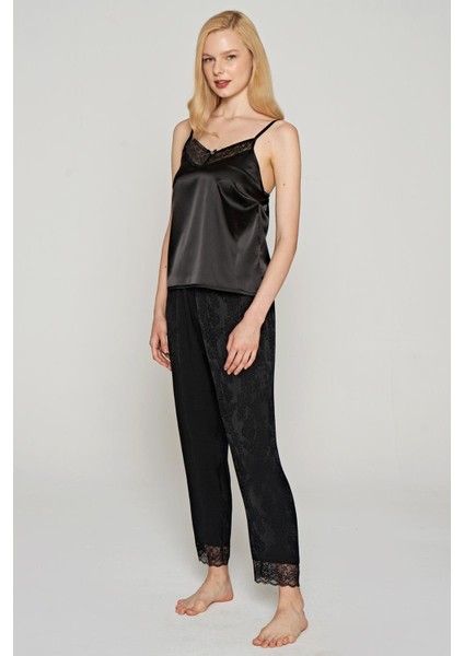 Kadın 3 Lü Dokuma Jakar Siyah Sabahlık & Pijama Takım C2T2N1O5 indirimleri