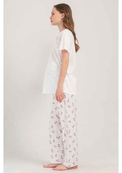Kadın Kısa Kol Lohusa Beyaz Pijama Takımı C8T2N3O804 modelleri