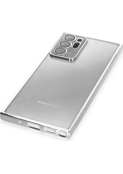 Samsung Galaxy Note 20 Ultra Kılıf Razer Lensli Silikon - Gümüş Ynsmr