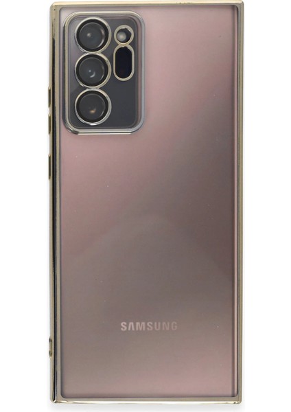 Samsung Galaxy Note 20 Ultra Kılıf Razer Lensli Silikon - Gold Ynsmr