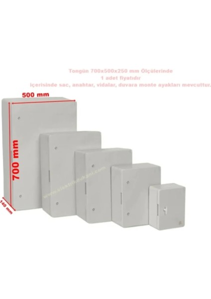 700X500X250MM Taban Saclı Abs Plastik Pano (Boş)
