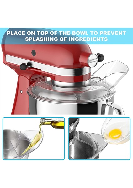 Kitchenaid Mikseri Için W10616906 Dökme Kalkanı Için Sıçrama Koruyucu KN1PS 4.5-5qt K45SS, KSM75, KSM150PS Modellerine Uygun (Yurt Dışından) fiyatları