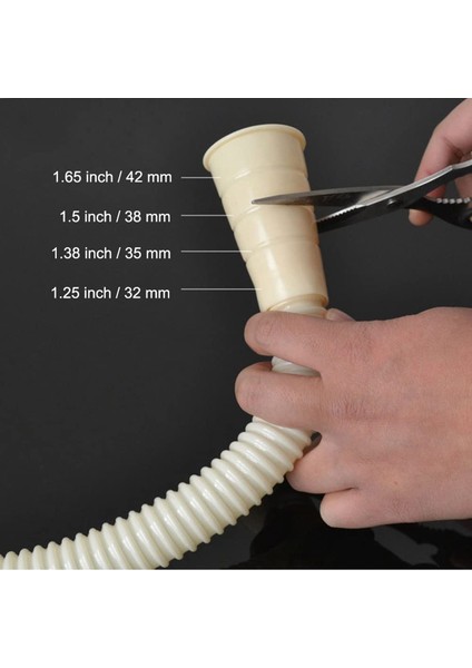 Çamaşır Makinesi Tahliye Hortumu 2 Parçalı Set, Tahliye Borusu Uzatma Kiti Tüm Tahliye Hortumlarına Uygun, 1 Hortum Kelepçesi, 1 Metre (Yurt Dışından) modelleri