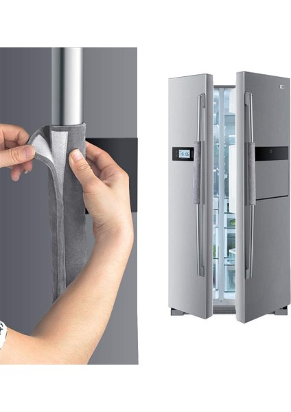2 Paket Buzdolabı Kapı Kolu Kapağı Mutfak Aletleri Dekor Kolları Kaymaz Koruyucu Buzdolabı, Fırın Parmak Izlerini ve Yiyecek Lekelerini Uzak Tutar (Gri) (Yurt Dışından) modelleri