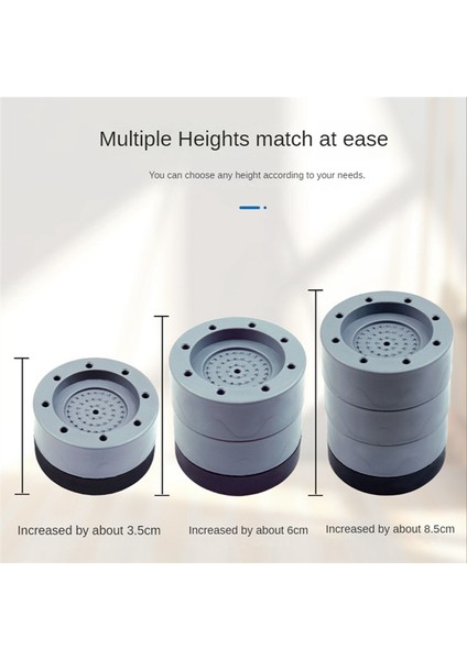 4 Adet Çamaşır Makinesi Yükseklik Arttırma Pedleri Anti Pedler Sessiz Kayma Yükseltici Mat Çamaşır Makinesi Kurutma Makinesi Destek Standı 8.5cm (Yurt Dışından)