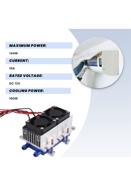 144W Termoelektrik Peltier Soğutma Soğutucu 12V Yarı Iletken Klima Soğutma Sistemi Dıy Kiti (Yurt Dışından)