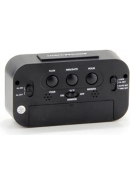 LCD Işıklı Sensörlü Akıllı Dijital Masa Saati, Termometre ve Alarm Özellikli Siyah fiyatları