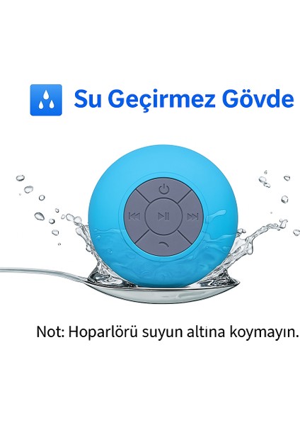 Su Geçirmez Mini Hoparlör Duş Keyfini Müziğe Dönüştür Silikon Vantuzlu Duş Hoparlörü