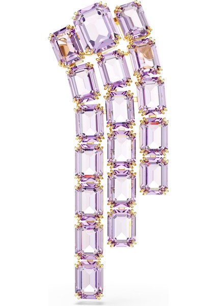 5705756 Swarovski Brosh Millenia Brooch, Octagon Cut, Purple, Gold-Tone Plated