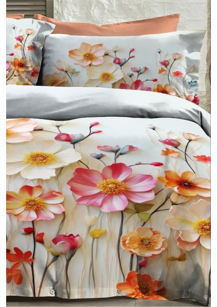 %100 Pamuk Ranforce Çeyizlik Luxury 5d Dijital Çift Kişilik Nevresim Takımı Flowers Of Dream fırsatları
