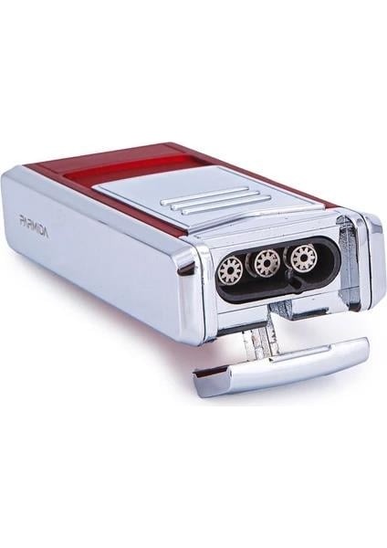 Parmida 3 Torch Pürmüz Kırmızı-Gümüş Metal Puro Çakmağı PCM0627 modelleri