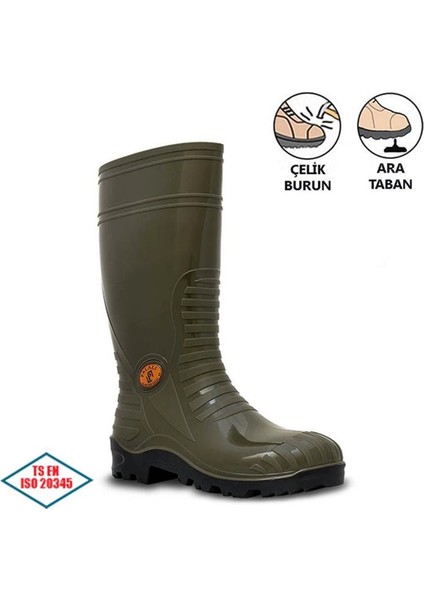 Palalı Çelik Burunlu Çelik Ara Tabanlı Iş Güvenliği Çizmesi S5-117 Su Geçirmez