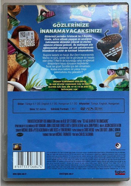 Buz Devri 3 Dinazorların Savaşı DVD (Orjnal Dönem Baskı Dvd)