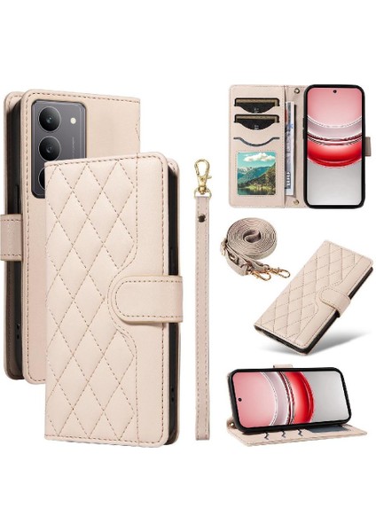 Standı ile Realme C75 4g Kafes Flip Folio Telefon Kılıfı Için Flip Case Bilek (Yurt Dışından)