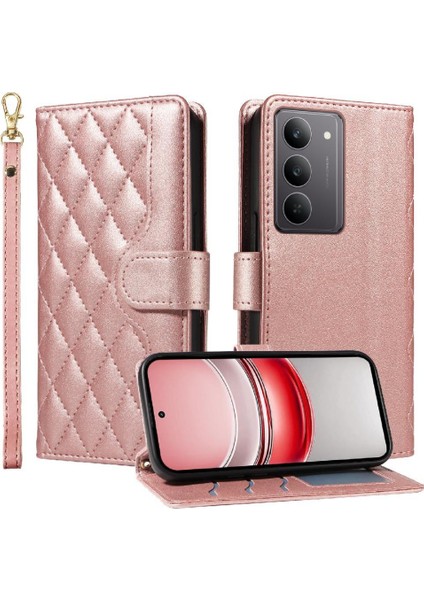 Standı ile Realme C75 4g Kafes Flip Folio Telefon Kılıfı Için Flip Case Bilek (Yurt Dışından)