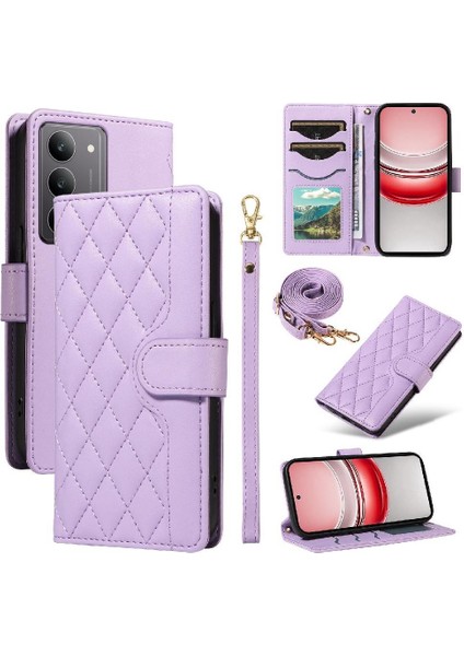 Standı ile Realme C75 4g Kafes Flip Folio Telefon Kılıfı Için Flip Case Bilek (Yurt Dışından)