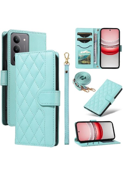 Standı ile Realme C75 4g Kafes Flip Folio Telefon Kılıfı Için Flip Case Bilek (Yurt Dışından)