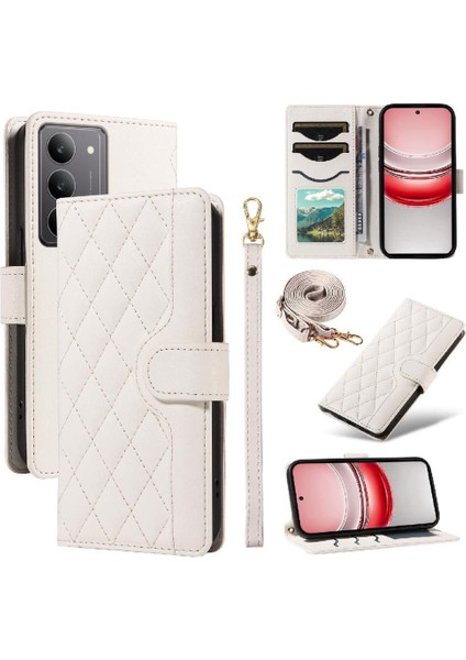 Standı ile Realme C75 4g Kafes Flip Folio Telefon Kılıfı Için Flip Case Bilek (Yurt Dışından)